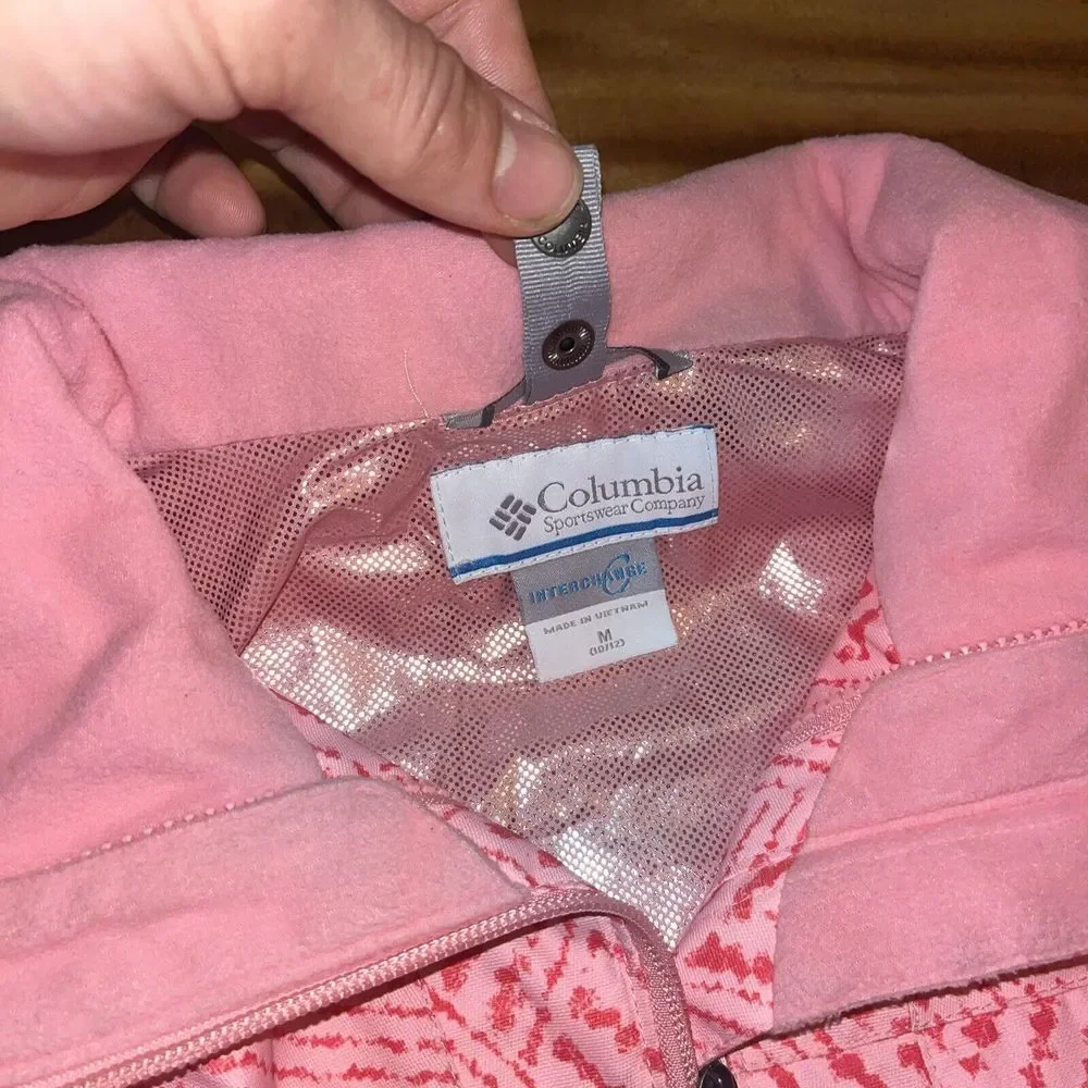 Columbia Interchange Size M 10/12‎ Girls Pink Full Zip Hood Insulated Jacket